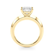 Romantic Ov Center Mq & Rd Sides Oval Diamond Engagement Ring â€” 10K/14K Gold & Platinum