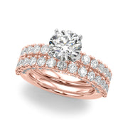 Cherished Sidestone Round Diamond Engagement Ring in 10K/14K gold and platinum with certified lab-grown or natural diamonds