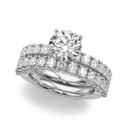 Cherished Sidestone Round Diamond Engagement Ring in 10K/14K gold and platinum with certified lab-grown or natural diamonds