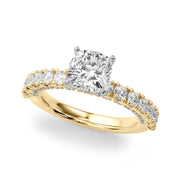 Cherished Sidestone Round Diamond Engagement Ring in 10K/14K gold and platinum with certified lab-grown or natural diamonds