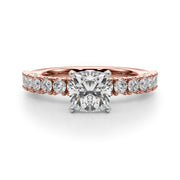 Cherished Sidestone Round Diamond Engagement Ring in 10K/14K gold and platinum with certified lab-grown or natural diamonds