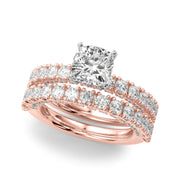 Cherished Sidestone Round Diamond Engagement Ring in 10K/14K gold and platinum with certified lab-grown or natural diamonds