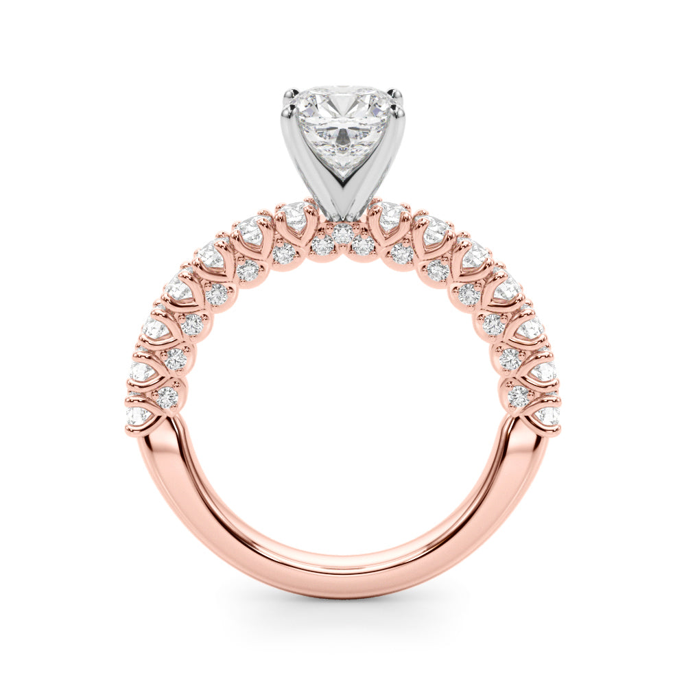 Cherished Sidestone Round Diamond Engagement Ring in 10K/14K gold and platinum with certified lab-grown or natural diamonds