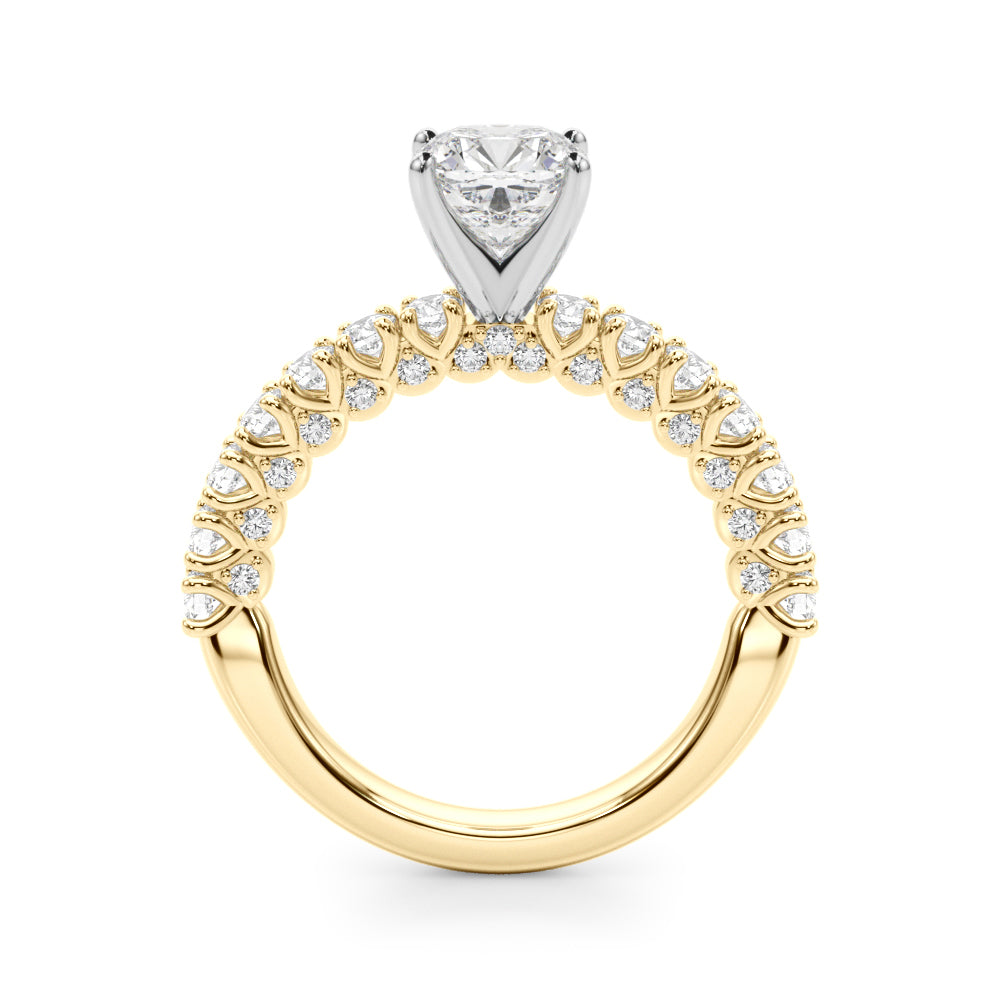 Cherished Sidestone Round Diamond Engagement Ring in 10K/14K gold and platinum with certified lab-grown or natural diamonds