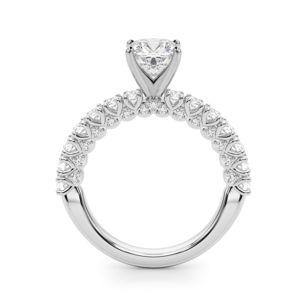 Cherished Sidestone Round Diamond Engagement Ring in 10K/14K gold and platinum with certified lab-grown or natural diamonds