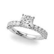 Cherished Sidestone Round Diamond Engagement Ring in 10K/14K gold and platinum with certified lab-grown or natural diamonds