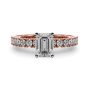 Cherished Sidestone Round Diamond Engagement Ring in 10K/14K gold and platinum with certified lab-grown or natural diamonds