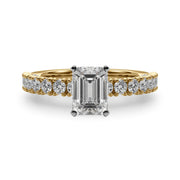 Cherished Sidestone Round Diamond Engagement Ring in 10K/14K gold and platinum with certified lab-grown or natural diamonds