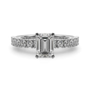 Cherished Sidestone Round Diamond Engagement Ring in 10K/14K gold and platinum with certified lab-grown or natural diamonds