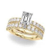 Cherished Sidestone Round Diamond Engagement Ring in 10K/14K gold and platinum with certified lab-grown or natural diamonds