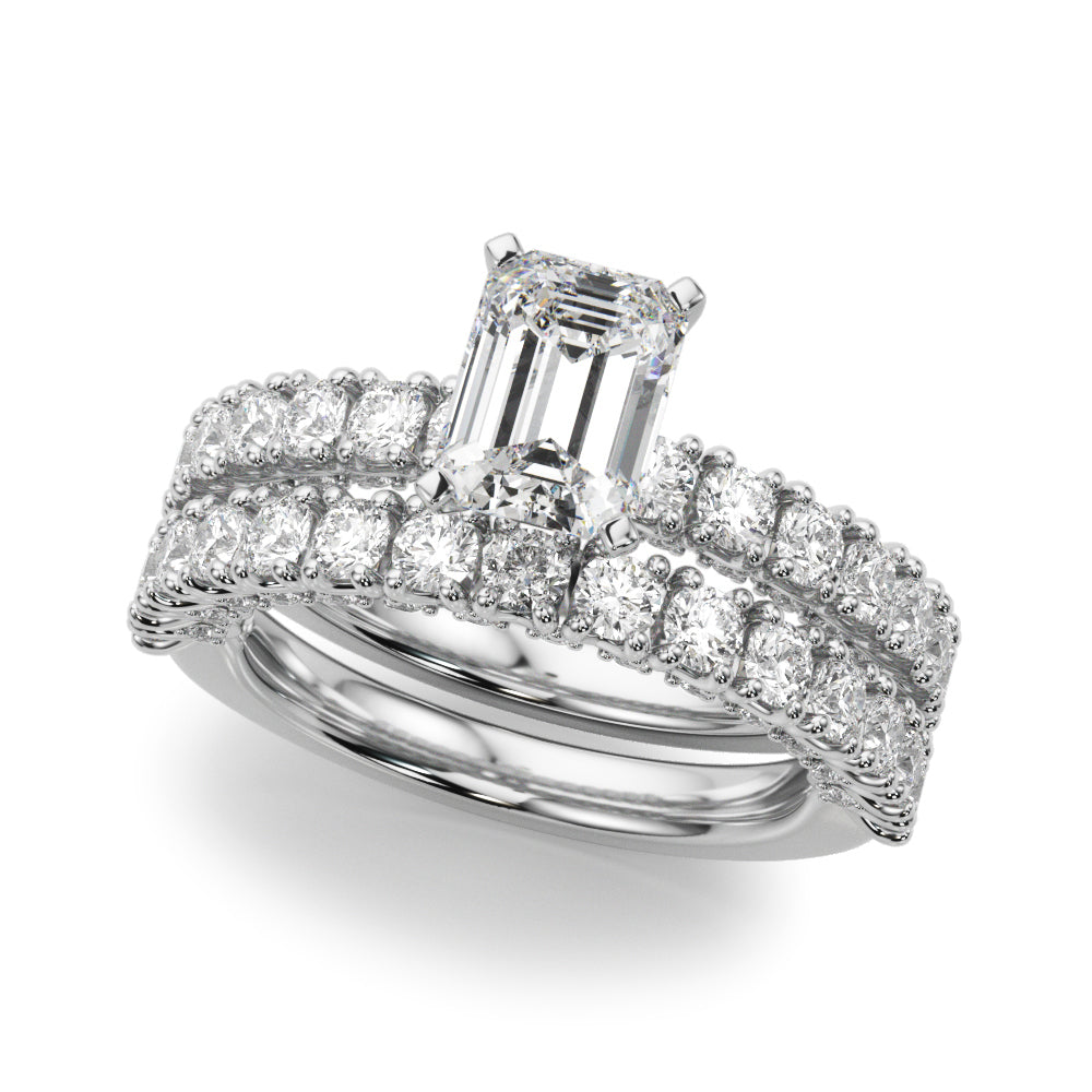 Cherished Sidestone Round Diamond Engagement Ring in 10K/14K gold and platinum with certified lab-grown or natural diamonds