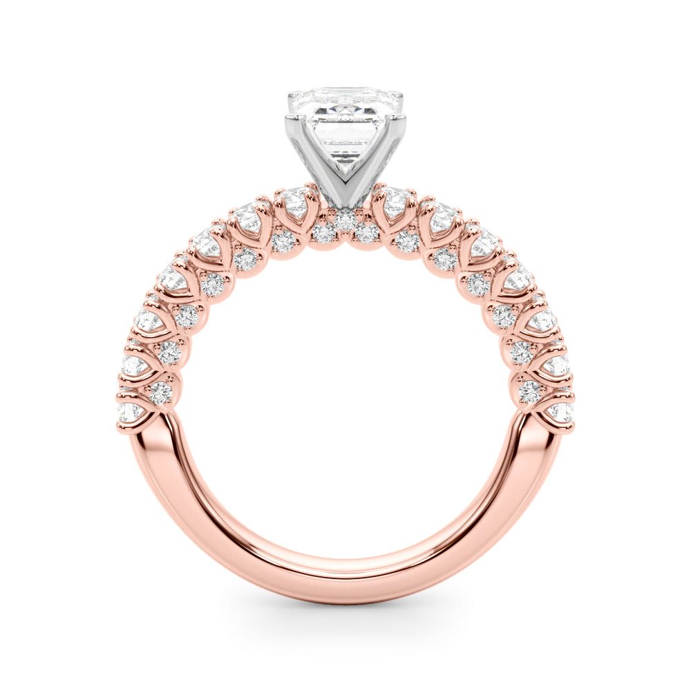 Cherished Sidestone Round Diamond Engagement Ring in 10K/14K gold and platinum with certified lab-grown or natural diamonds