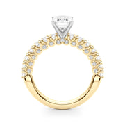 Cherished Sidestone Round Diamond Engagement Ring in 10K/14K gold and platinum with certified lab-grown or natural diamonds