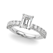 Cherished Sidestone Round Diamond Engagement Ring in 10K/14K gold and platinum with certified lab-grown or natural diamonds