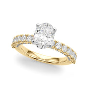Cherished Sidestone Round Diamond Engagement Ring in 10K/14K gold and platinum with certified lab-grown or natural diamonds