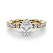 Cherished Sidestone Round Diamond Engagement Ring in 10K/14K gold and platinum with certified lab-grown or natural diamonds