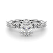Cherished Sidestone Round Diamond Engagement Ring in 10K/14K gold and platinum with certified lab-grown or natural diamonds