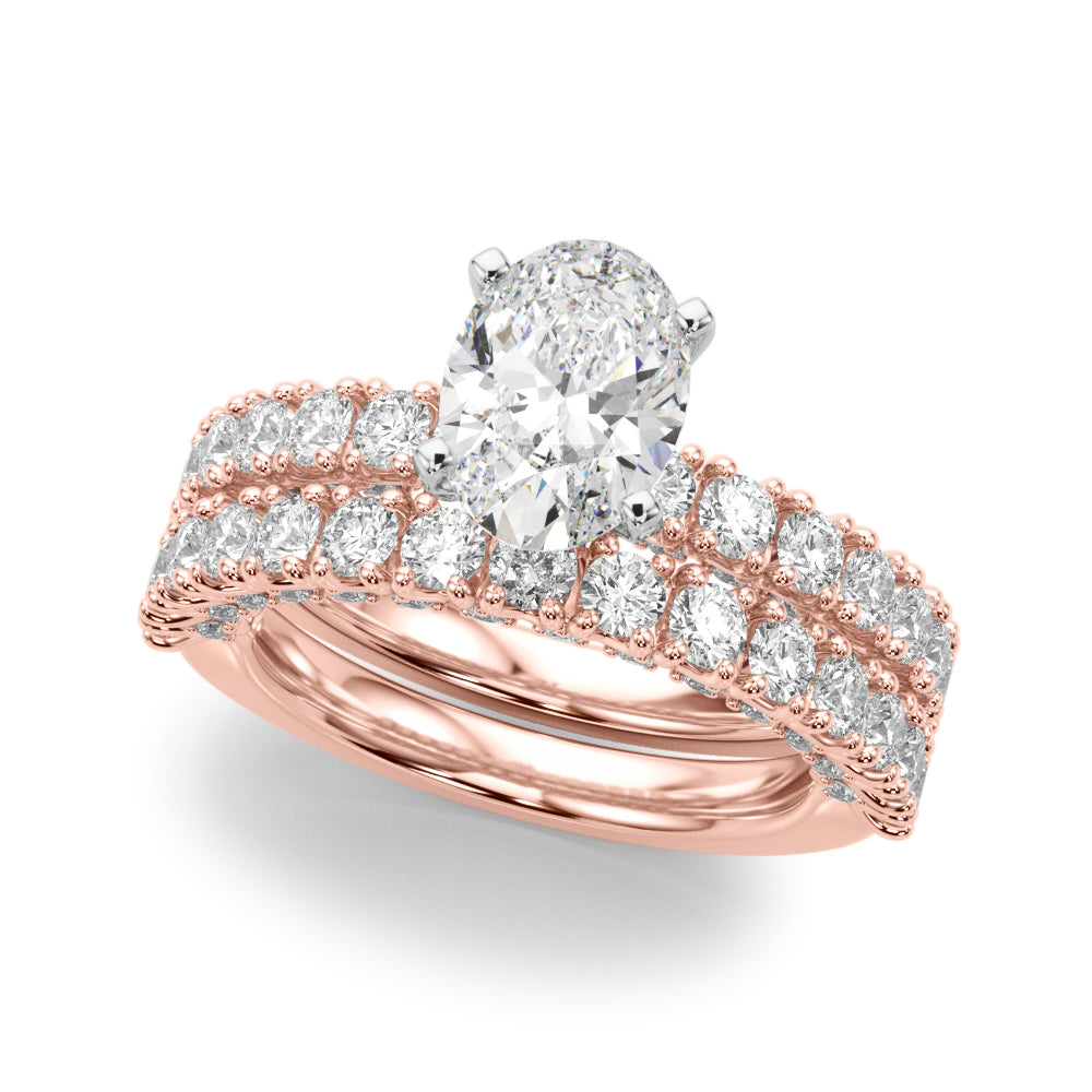 Cherished Sidestone Round Diamond Engagement Ring in 10K/14K gold and platinum with certified lab-grown or natural diamonds