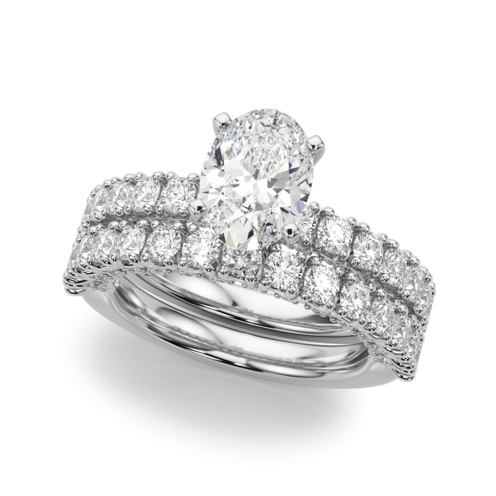 Cherished Sidestone Round Diamond Engagement Ring in 10K/14K gold and platinum with certified lab-grown or natural diamonds