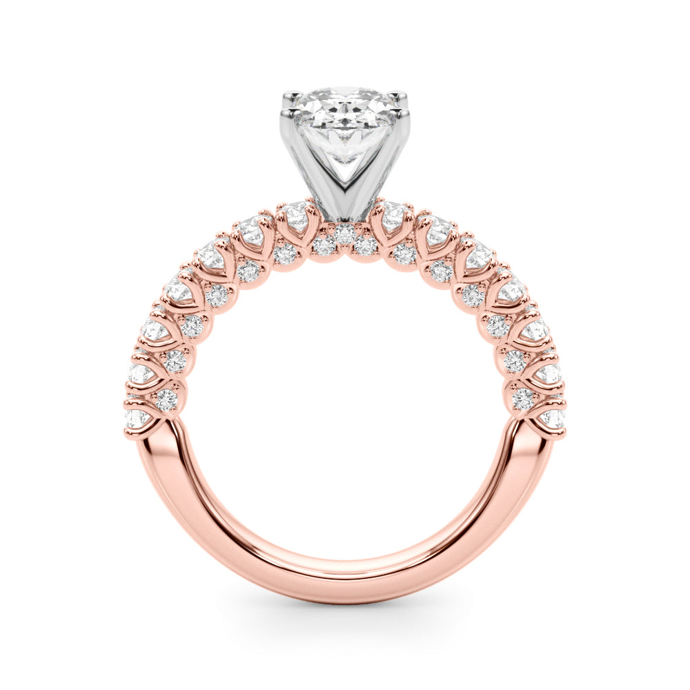 Cherished Sidestone Round Diamond Engagement Ring in 10K/14K gold and platinum with certified lab-grown or natural diamonds
