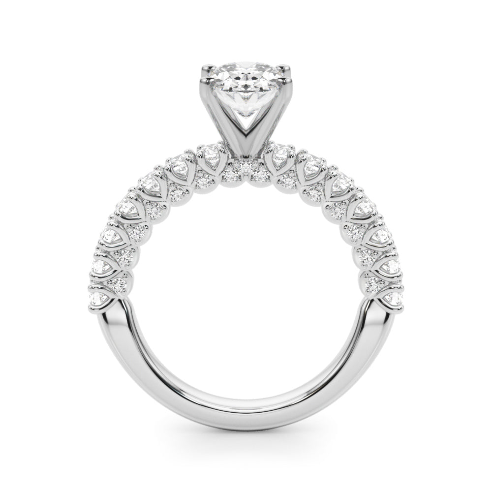 Cherished Sidestone Round Diamond Engagement Ring in 10K/14K gold and platinum with certified lab-grown or natural diamonds