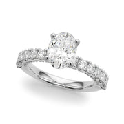 Cherished Sidestone Round Diamond Engagement Ring in 10K/14K gold and platinum with certified lab-grown or natural diamonds