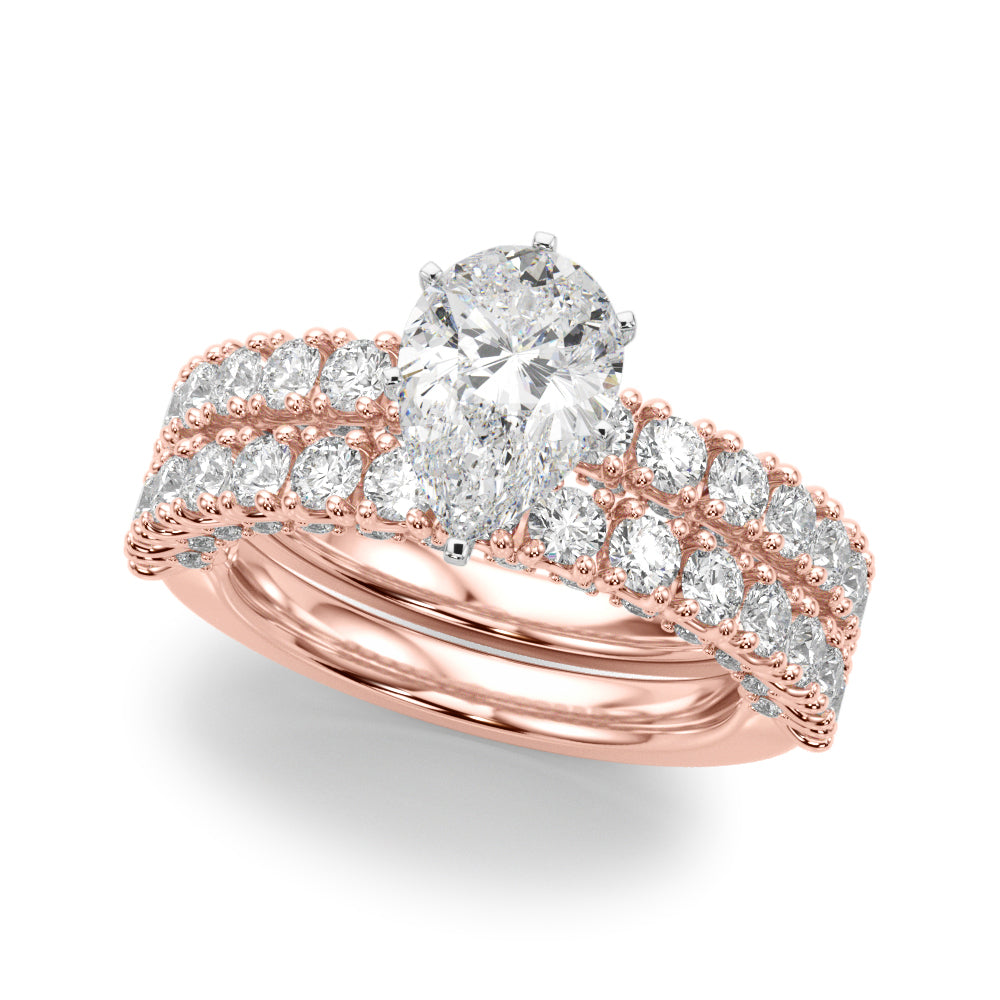 Cherished Sidestone Round Diamond Engagement Ring in 10K/14K gold and platinum with certified lab-grown or natural diamonds