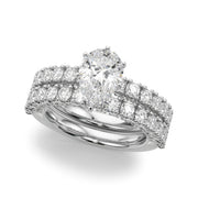 Cherished Sidestone Round Diamond Engagement Ring in 10K/14K gold and platinum with certified lab-grown or natural diamonds