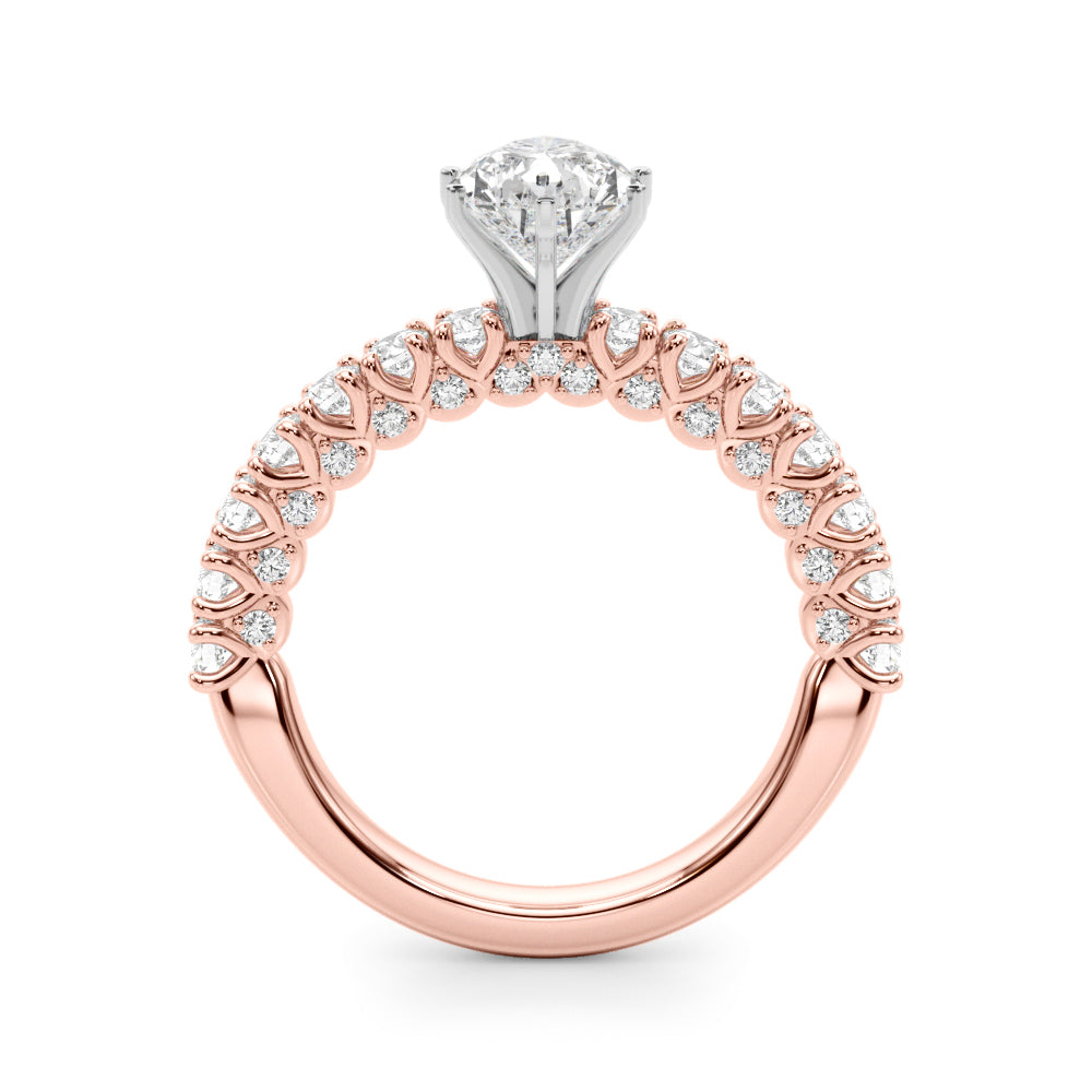 Cherished Sidestone Round Diamond Engagement Ring in 10K/14K gold and platinum with certified lab-grown or natural diamonds