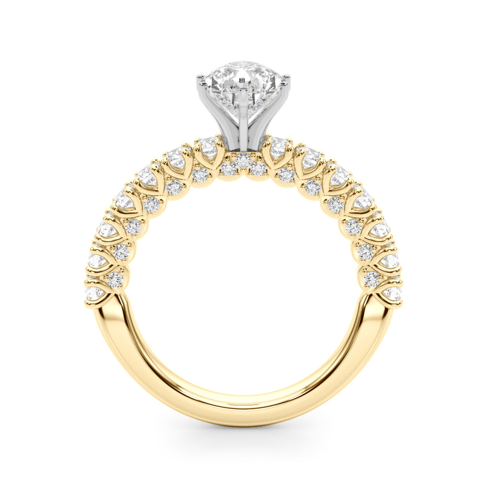 Cherished Sidestone Round Diamond Engagement Ring in 10K/14K gold and platinum with certified lab-grown or natural diamonds