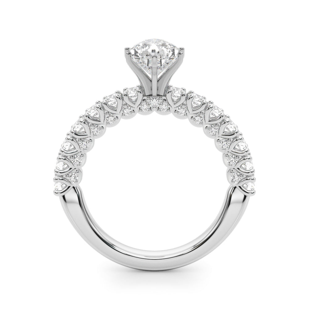 Cherished Sidestone Round Diamond Engagement Ring in 10K/14K gold and platinum with certified lab-grown or natural diamonds