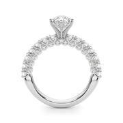 Cherished Sidestone Round Diamond Engagement Ring in 10K/14K gold and platinum with certified lab-grown or natural diamonds