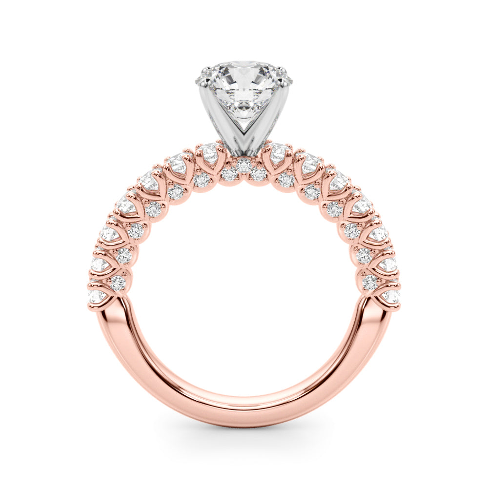 Cherished Sidestone Round Diamond Engagement Ring in 10K/14K gold and platinum with certified lab-grown or natural diamonds
