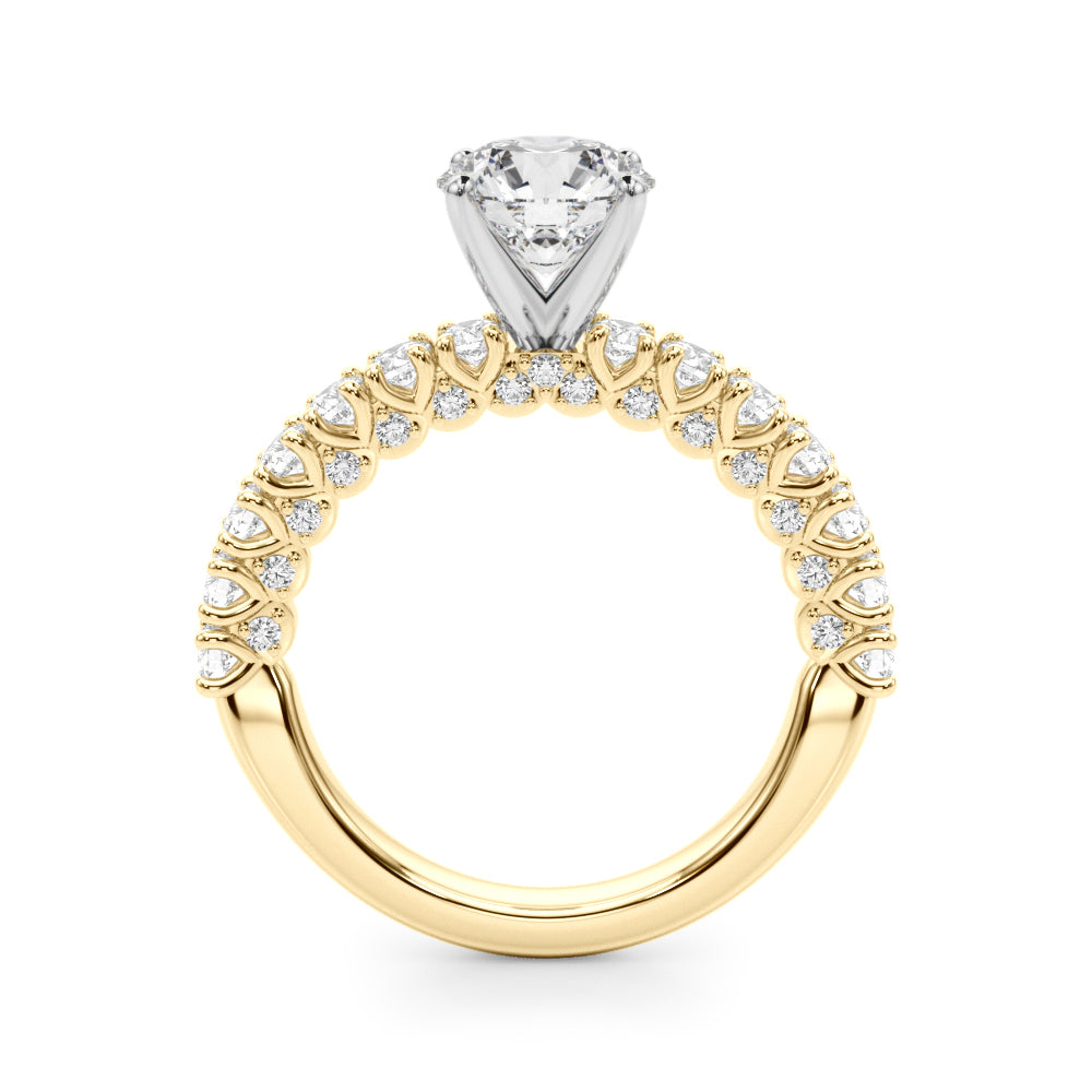 Cherished Sidestone Round Diamond Engagement Ring in 10K/14K gold and platinum with certified lab-grown or natural diamonds