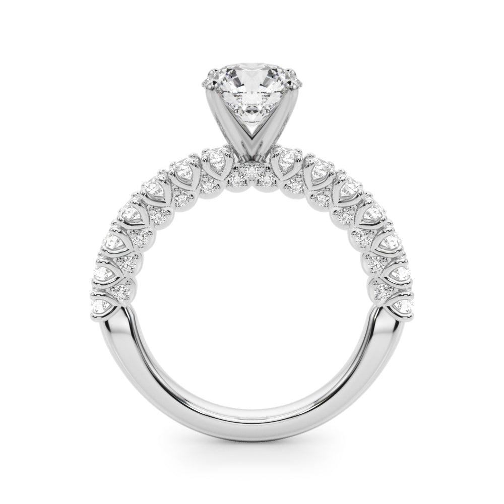 Cherished Sidestone Round Diamond Engagement Ring in 10K/14K gold and platinum with certified lab-grown or natural diamonds