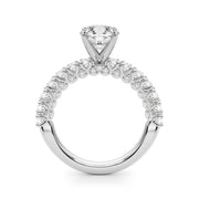 Cherished Sidestone Round Diamond Engagement Ring in 10K/14K gold and platinum with certified lab-grown or natural diamonds
