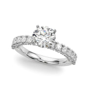 Cherished Sidestone Round Diamond Engagement Ring in 10K/14K gold and platinum with certified lab-grown or natural diamonds