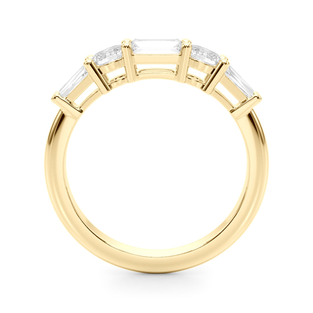 Baguette & Oval Half Eternity Ring in Gold & Platinum