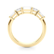 Baguette & Oval Half Eternity Ring in Gold & Platinum