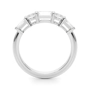 Baguette & Oval Half Eternity Ring in Gold & Platinum