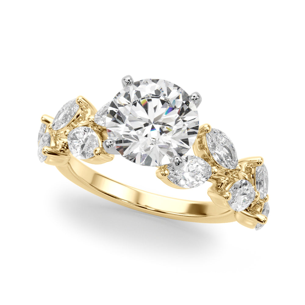 Signature Leaf Engagement Ring Marquise Diamond Engagement Ring in 10K/14K gold and platinum with certified lab-grown or natural diamonds