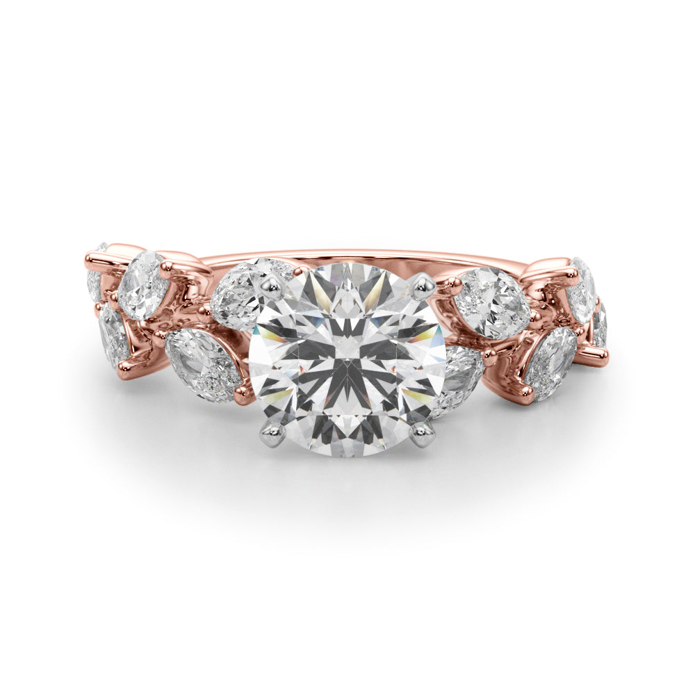 Signature Leaf Engagement Ring Marquise Diamond Engagement Ring in 10K/14K gold and platinum with certified lab-grown or natural diamonds