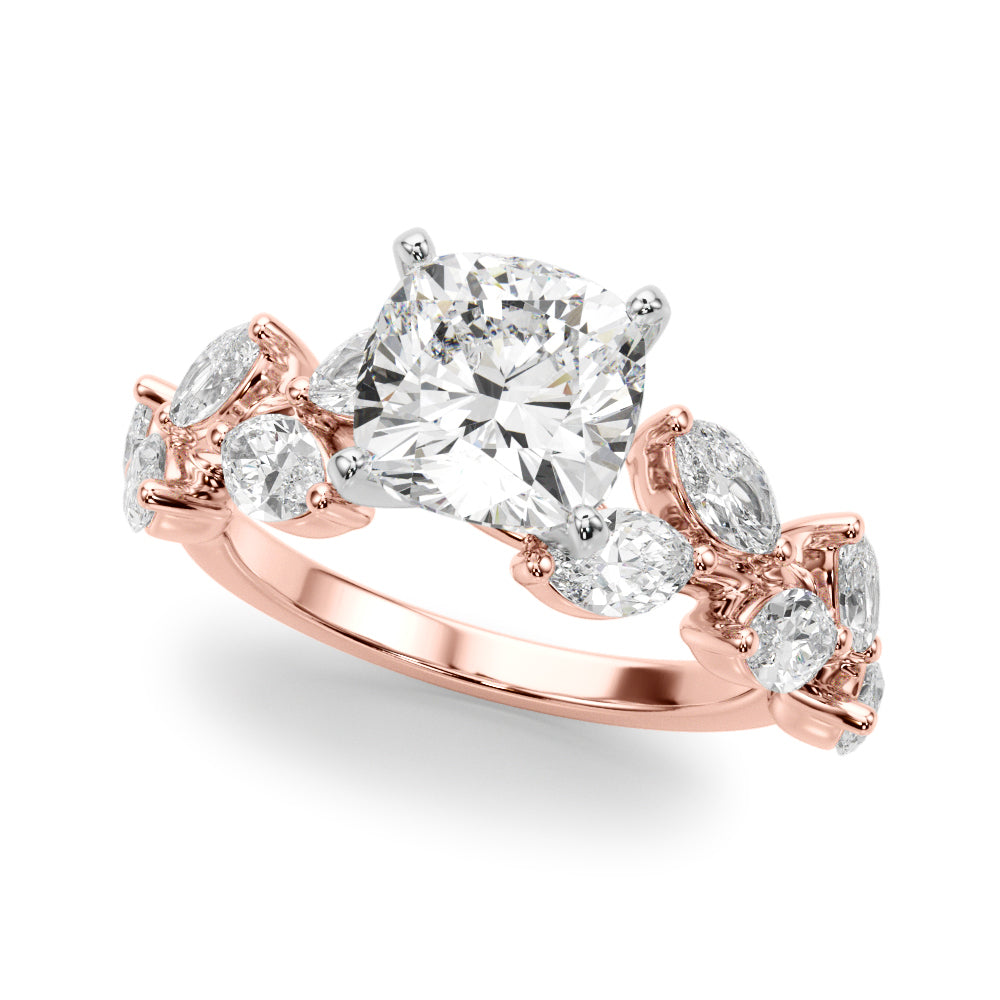 Signature Leaf Engagement Ring Marquise Diamond Engagement Ring in 10K/14K gold and platinum with certified lab-grown or natural diamonds