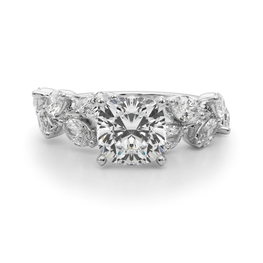 Signature Leaf Engagement Ring Marquise Diamond Engagement Ring in 10K/14K gold and platinum with certified lab-grown or natural diamonds
