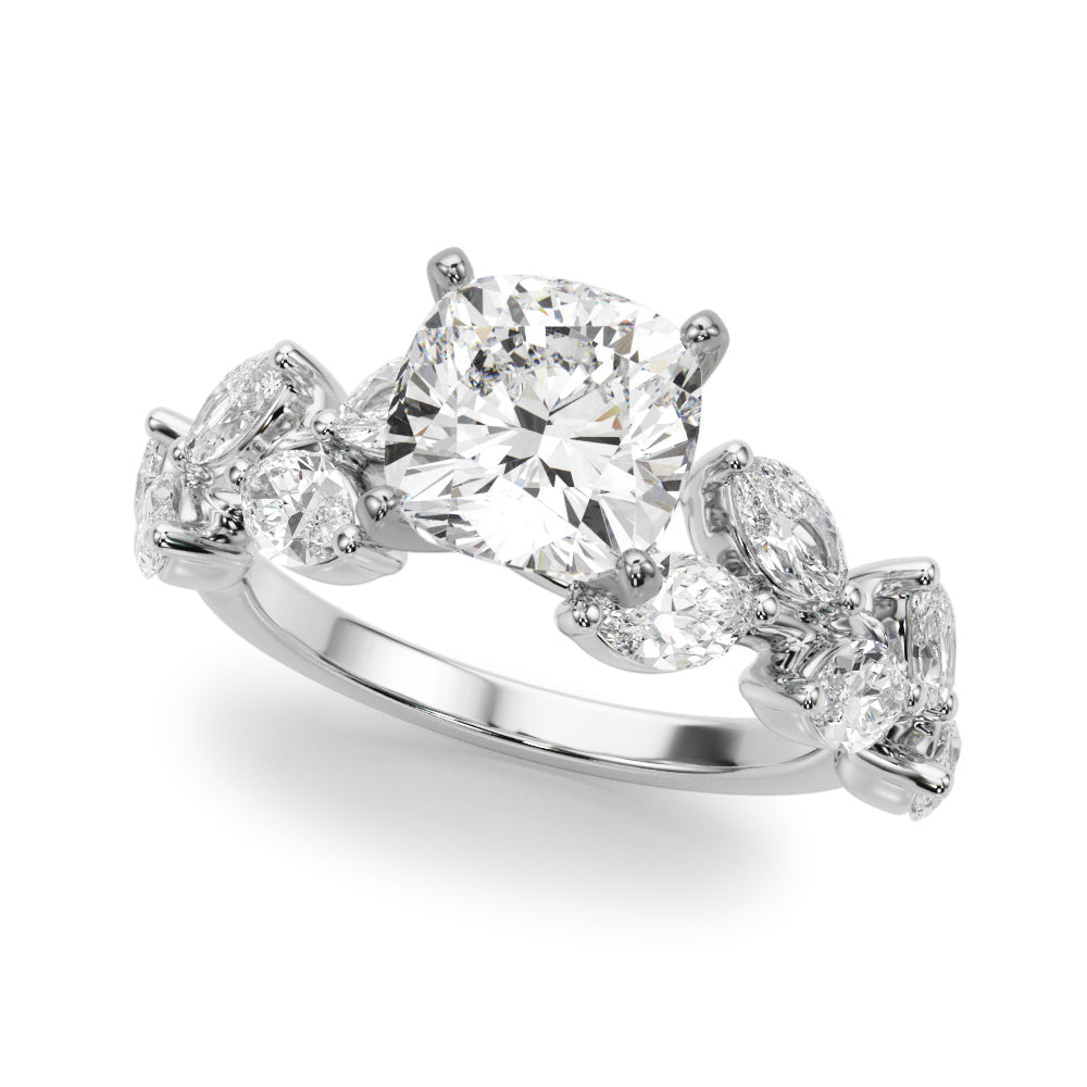 Signature Leaf Engagement Ring Marquise Diamond Engagement Ring in 10K/14K gold and platinum with certified lab-grown or natural diamonds