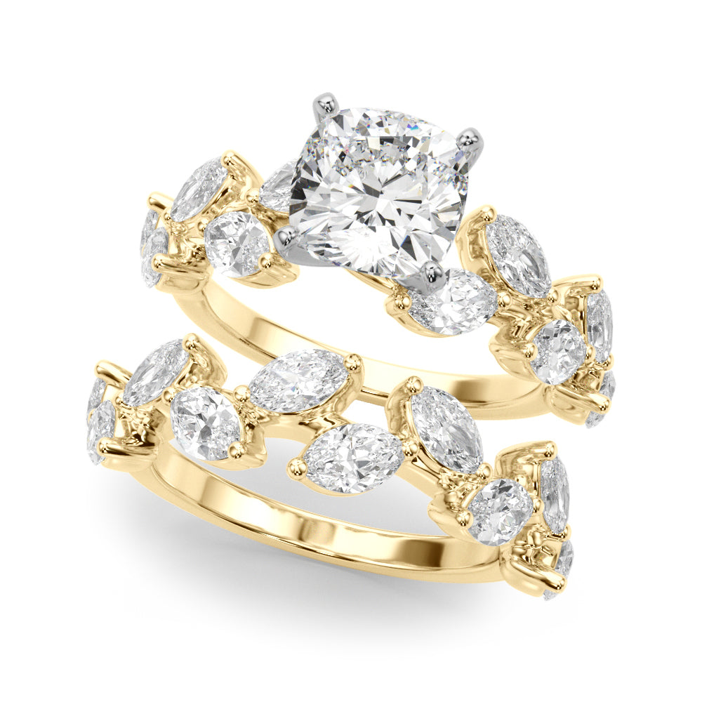 Signature Leaf Engagement Ring Marquise Diamond Engagement Ring in 10K/14K gold and platinum with certified lab-grown or natural diamonds
