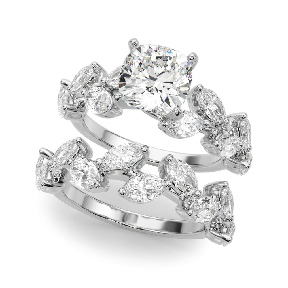 Signature Leaf Engagement Ring Marquise Diamond Engagement Ring in 10K/14K gold and platinum with certified lab-grown or natural diamonds