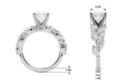 Signature Leaf Engagement Ring Marquise Diamond Engagement Ring in 10K/14K gold and platinum with certified lab-grown or natural diamonds