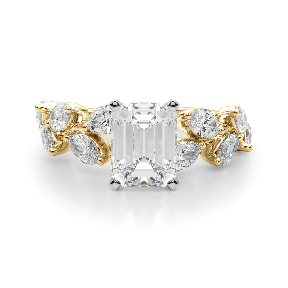 Signature Leaf Engagement Ring Marquise Diamond Engagement Ring in 10K/14K gold and platinum with certified lab-grown or natural diamonds