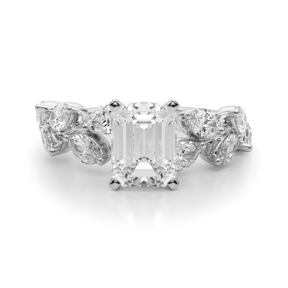 Signature Leaf Engagement Ring Marquise Diamond Engagement Ring in 10K/14K gold and platinum with certified lab-grown or natural diamonds